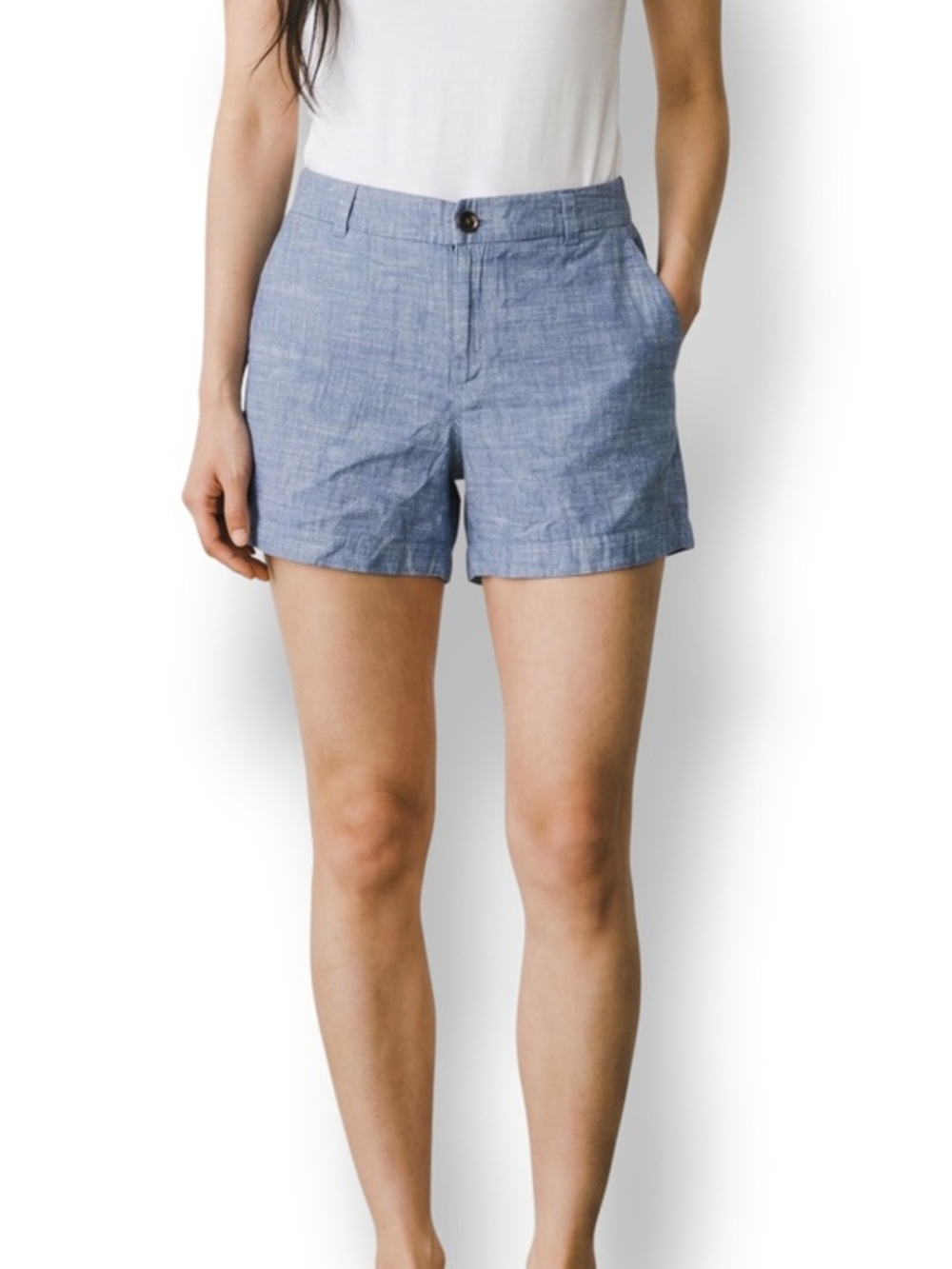 4/$20 Merona Chambray Linen Look Shorts Blue Size 4 Cotton Summer Casual